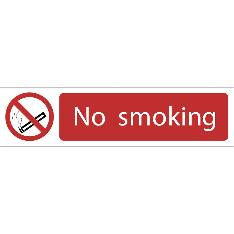 Draper No Smoking' Prohibition Sign, 200 x 50mm 73159 Draper - Dynamic Drive