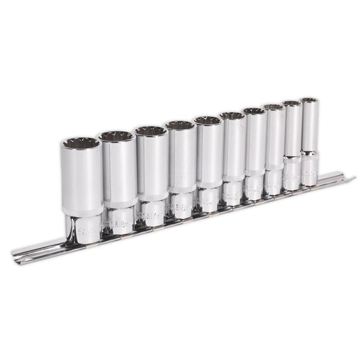 Sealey Socket Set 10pc Deep 3/8"Sq Drive Total Driveï AK69910D Sealey - Dynamic Drive
