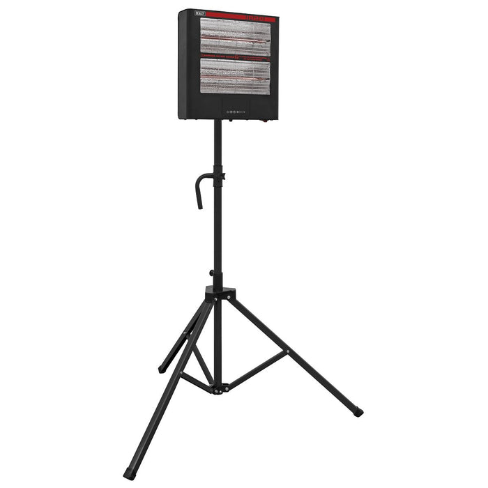 Sealey Infrared Quartz Heater with Tripod Stand 230V 1.4/2.8kW IR28CT Sealey - Dynamic Drive