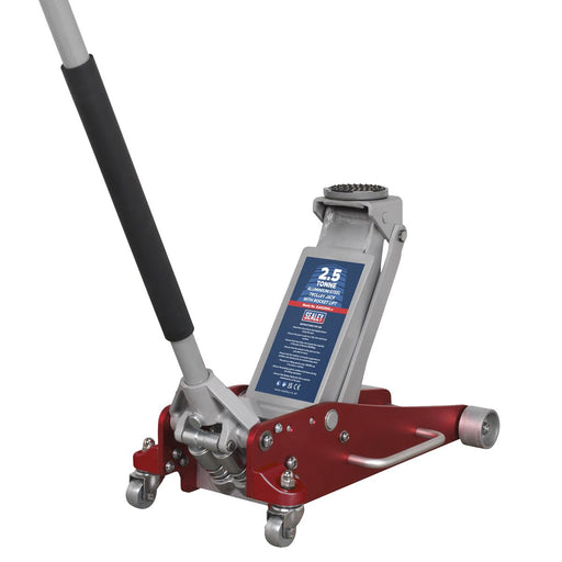 Sealey Trolley Jack 2.5tonne Aluminium/Steel Rocket Lift RJAS2500 Sealey  - Dynamic Drive