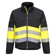 Portwest Pw3 Hi-Vis Class 1 Softshell Jacket (3L) Smal PW375BKYS Portwest - Dynamic Drive