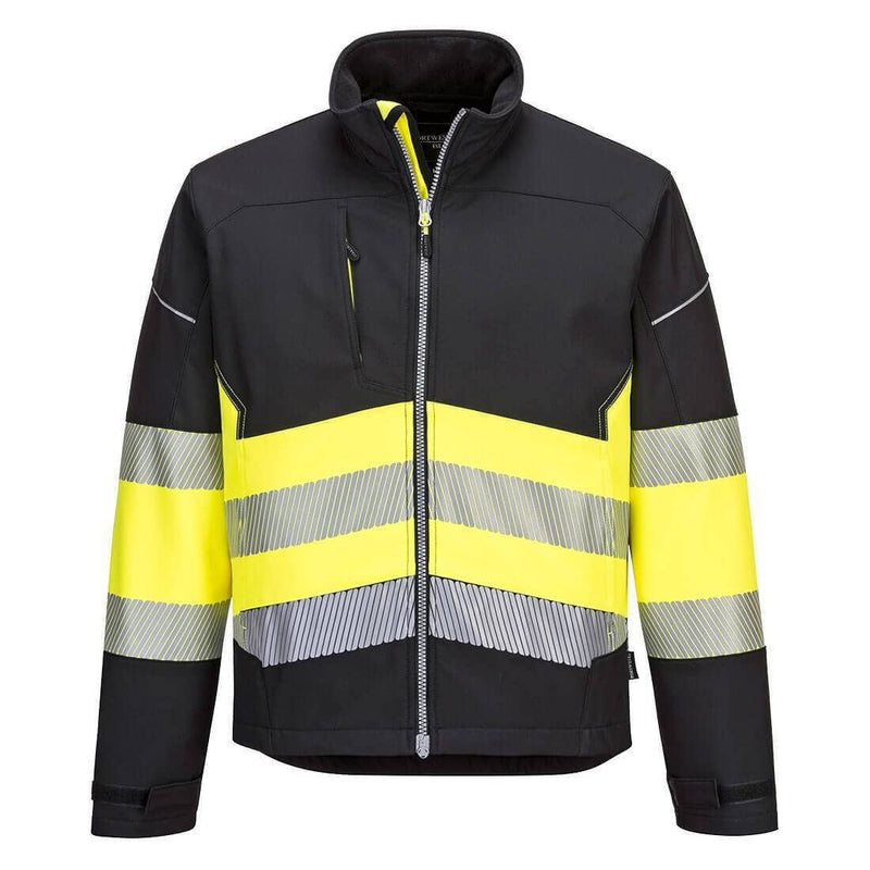 Portwest Pw3 Hi-Vis Class 1 Softshell Jacket (3L) Smal PW375BKYS Portwest - Dynamic Drive