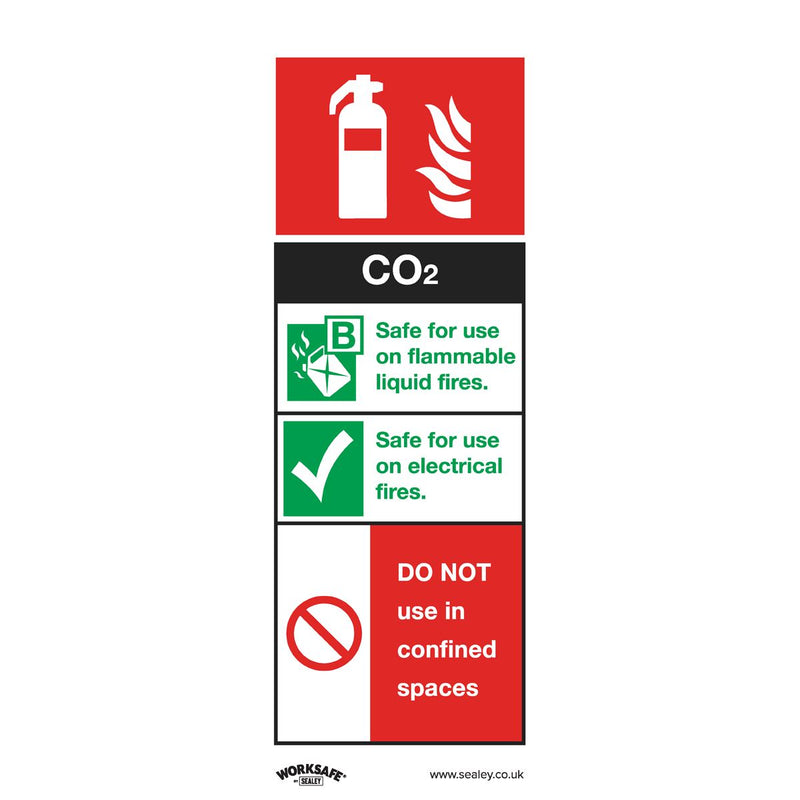 Sealey Safe Conditions Safety Sign CO2 Fire Extinguisher Rigid Plastic Sealey - Dynamic Drive