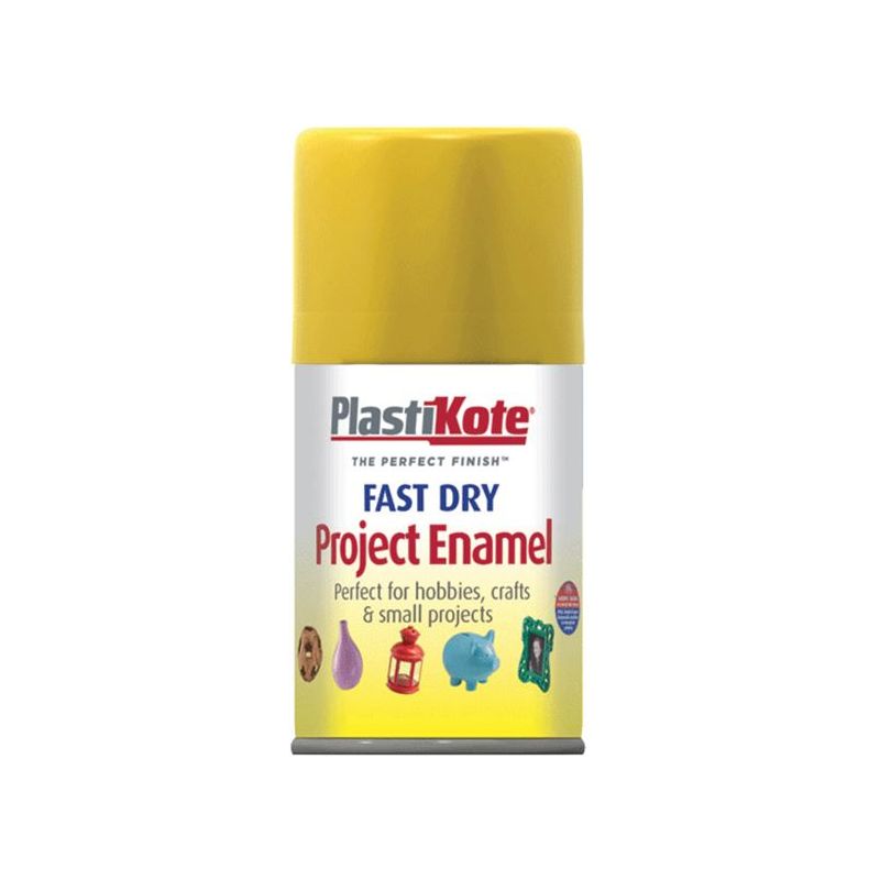 Plastikote Fast Dry Enamel Aerosol Buttercup Yellow 100ml PlastiKote - Dynamic Drive