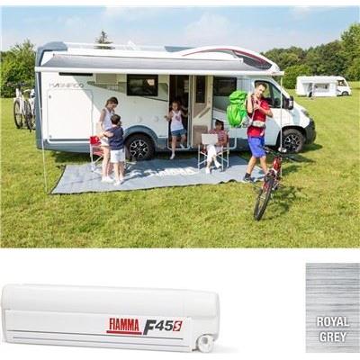 Fiamma F45S 425cm Awning Polar White Case Royal Grey Fabric Motorhome Caravan Fiamma - Dynamic Drive