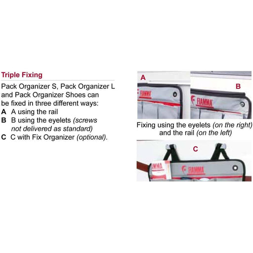 Fiamma Pack Organiser S Hanging Storage Camping Caravan Motorhome Tent 07512-01- FIamma - Dynamic Drive