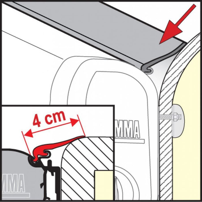 Fiamma Rain Guard 4Cm Wide X 1M, Rubber Rain Seal For Fiamma F45 Awnings 03477-01- Fiamma - Dynamic Drive