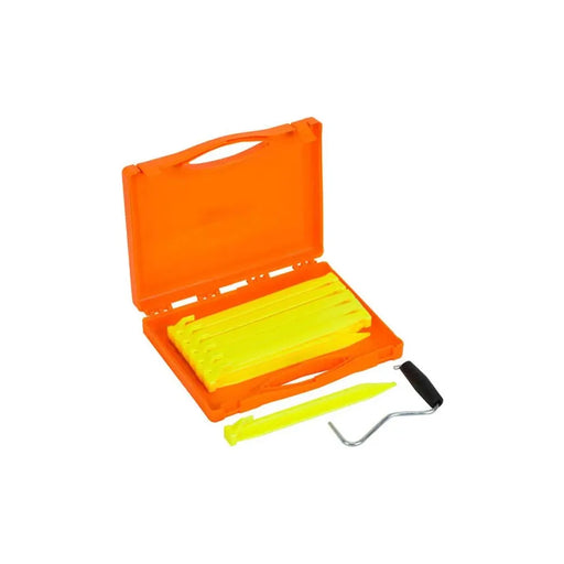 Vango Bolt Plastic Peg Set 22cm x 12 Peg Extractor storage case Yellow Vango - Dynamic Drive