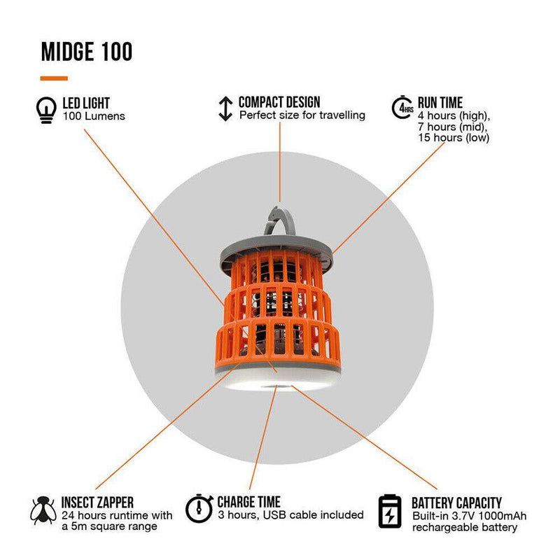Vango Midge 100 Insect Control Rechargeable Camp Light Vango - Dynamic Drive