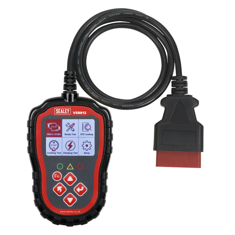 Sealey EOBD OBDII Code Reader Live Data Colour Screen MIL Light Reset Sealey  - Dynamic Drive