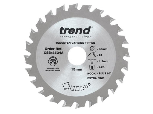 Trend CraftPro Mini Saw Blade 85 x 15mm x 24T Trend - Dynamic Drive