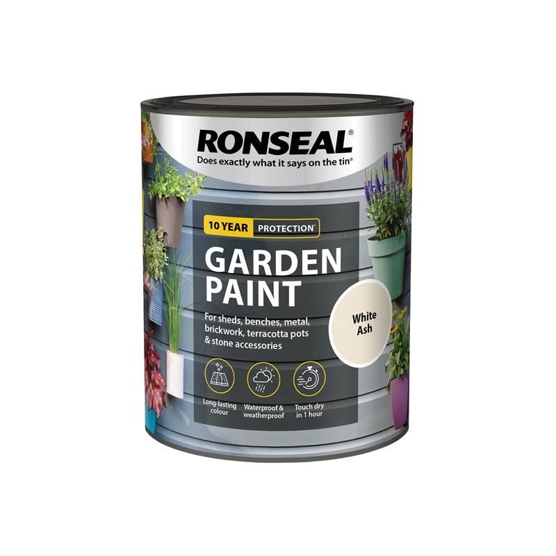 Ronseal Garden Paint White Ash 750ml Ronseal - Dynamic Drive