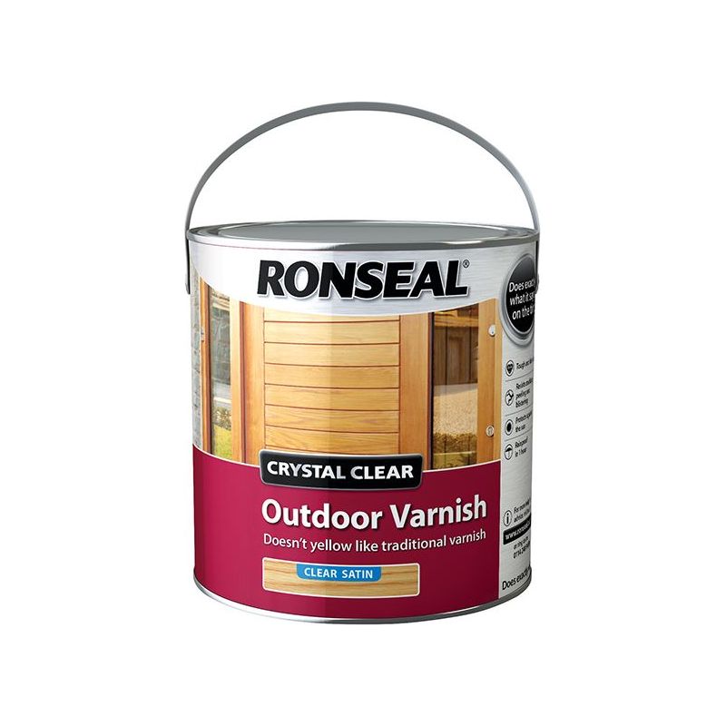 Ronseal Crystal Clear Outdoor Varnish Satin 2.5 litre Ronseal - Dynamic Drive