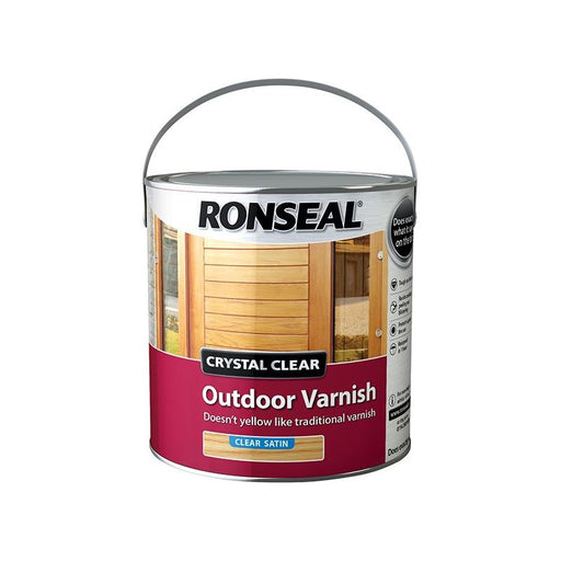 Ronseal Crystal Clear Outdoor Varnish Satin 2.5 litre Ronseal - Dynamic Drive