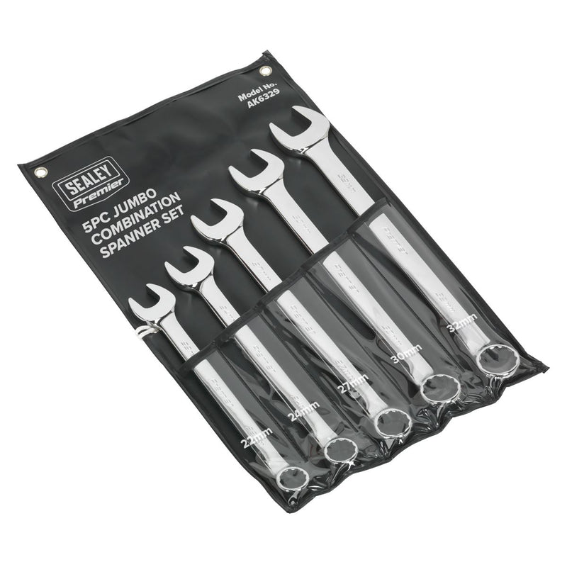 Sealey Combination Spanner Set 5pc Jumbo Metric AK6329 Sealey - Dynamic Drive