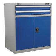 Sealey Industrial Cabinet 2 Drawer & 1 Shelf Double Locker API8810 Sealey - Dynamic Drive