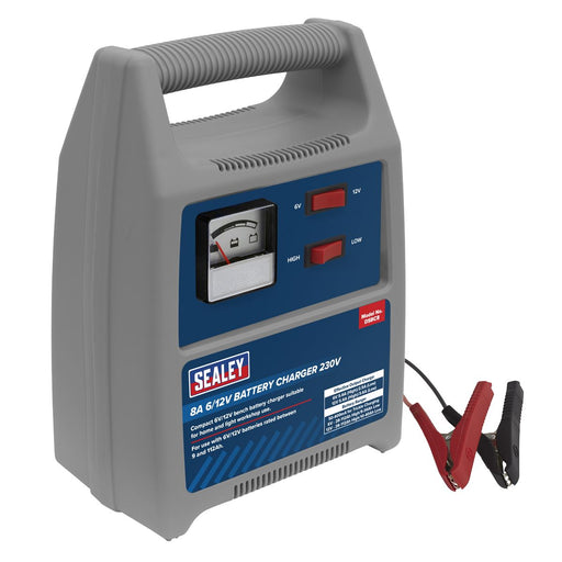 Sealey DSBC8 Battery Charger 6/12V 8Amp 230V Automatic Car / Bike / Van 9-112Ah Sealey  - Dynamic Drive
