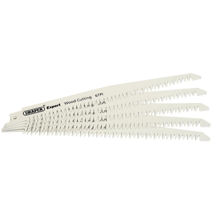Draper Expert 150mm 6tpi Bi-Metal Reciprocating Saw Blades for Wood Cutting - Pa Draper - Dynamic Drive
