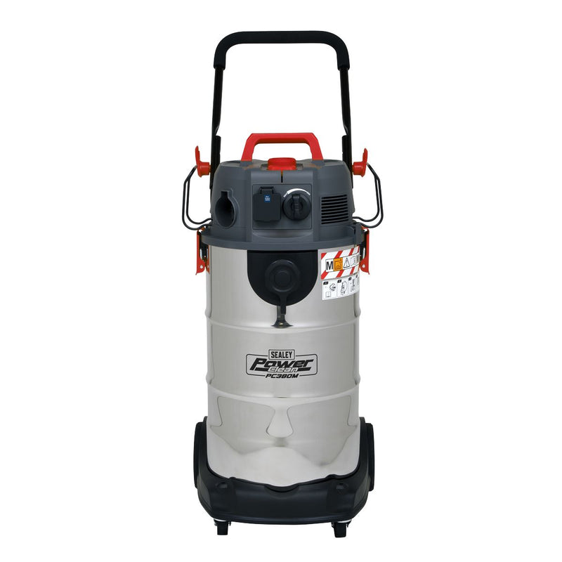 Sealey Vacuum Cleaner Industrial Dust-Free Wet/Dry 38L 1500W/230V Stainless Stee Sealey - Dynamic Drive