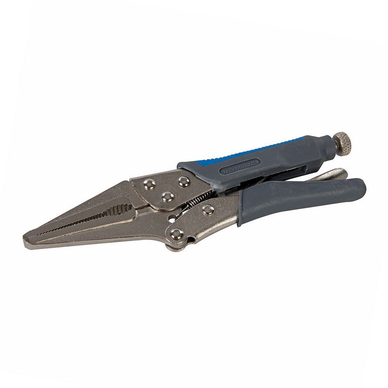 Silverline Self Locking Soft-Grip Long Nose Pliers 165mm Silverline - Dynamic Drive