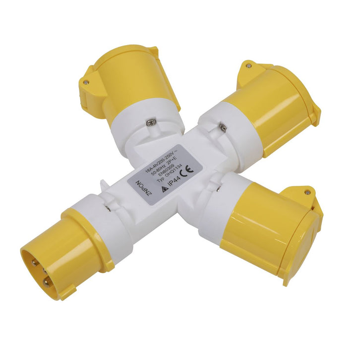 Sealey 2P+E 3-Way Adaptor 110V WSTWA Sealey - Dynamic Drive
