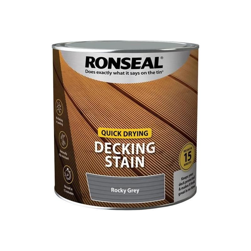 Ronseal Quick Drying Decking Stain Rocky Grey 2.5 litre Ronseal - Dynamic Drive