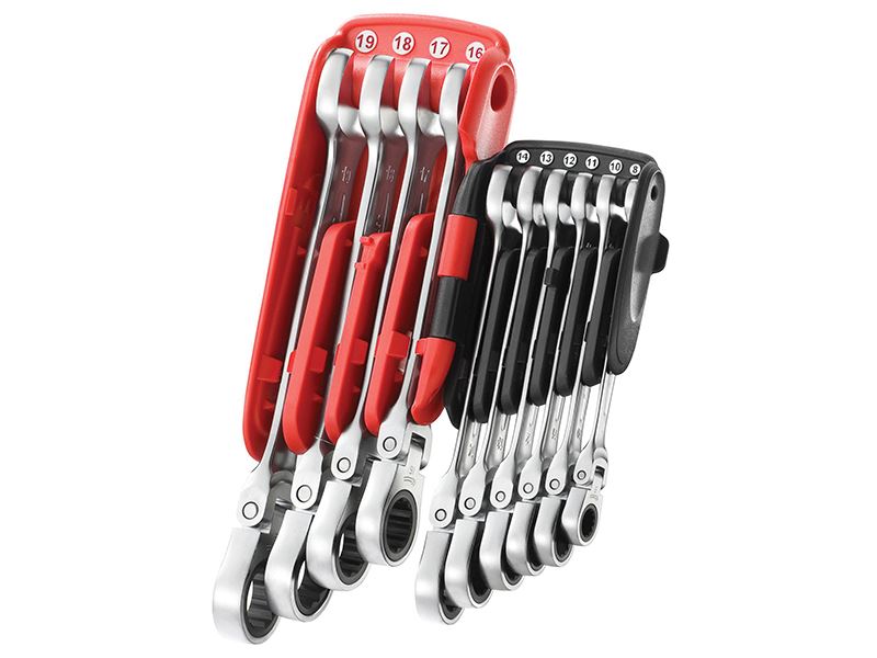Facom 467BF.JP10PB Ratchet Combination Flexi Wrench Set, 10 Piece Facom - Dynamic Drive