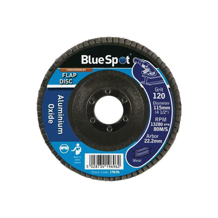 Bluespot Tools Sanding Flap Disc 115mm 120 Grit BlueSpot Tools - Dynamic Drive