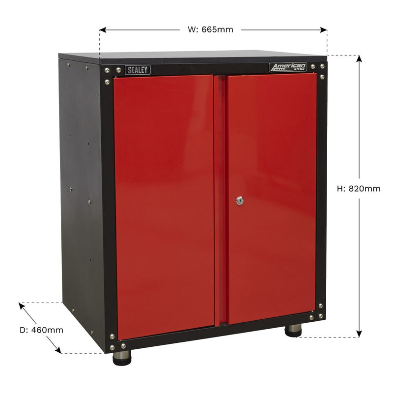 Sealey Modular 2 Door Cabinet with Worktop 665mm APMS81 Sealey - Dynamic Drive