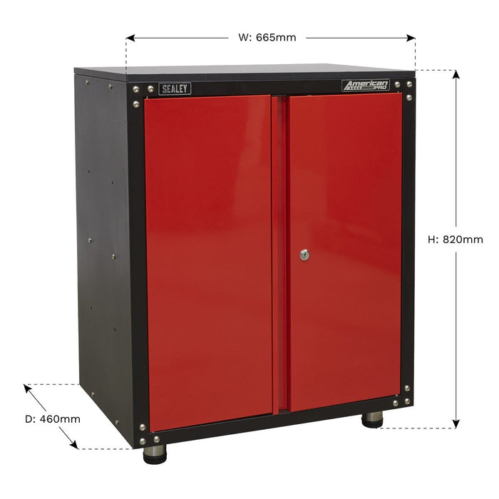 Sealey Modular 2 Door Cabinet with Worktop 665mm APMS81 Sealey - Dynamic Drive