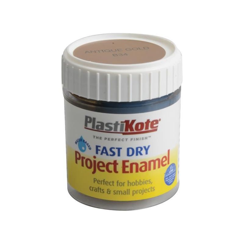 Plastikote Fast Dry Enamel Paint B34 Bottle Antique Gold 59ml PlastiKote - Dynamic Drive