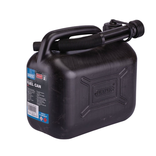 Draper Plastic Fuel Can, 5L, Black 09053 Draper - Dynamic Drive