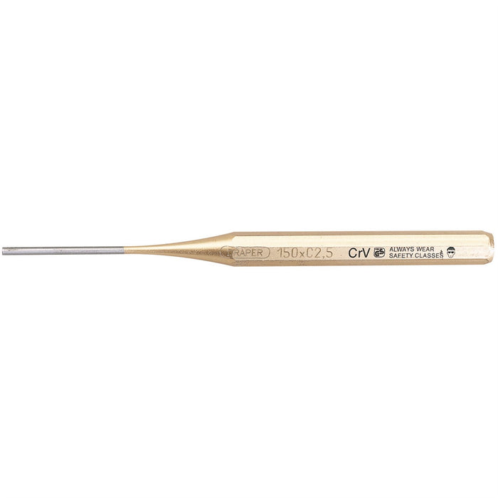 Draper Octagonal Parallel Pin Punch, 2.5 x 150mm 51653 Draper - Dynamic Drive