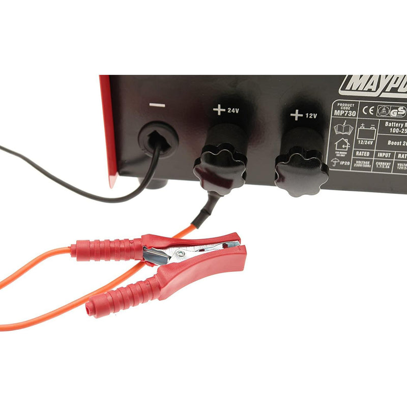 Maypole Heavy Duty Steel 20 Amp 12V/24V Car Van Tractor Battery Charger Mp730 Town Tools - Dynamic Drive