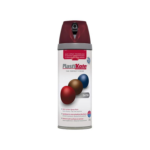 Plastikote Twist & Spray Satin Wine Red 400ml PlastiKote - Dynamic Drive