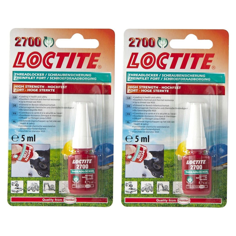 2x Loctite 2700 OEM Specified High Strength Thread Lock & Sealant- Stud/ Nutlock Loctite  - Dynamic Drive