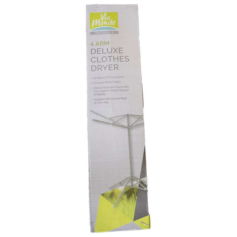 Portable 4 Arm Aluminium Clothes Line Camping Caravan Washing Airer Dryer Via Mondo  - Dynamic Drive