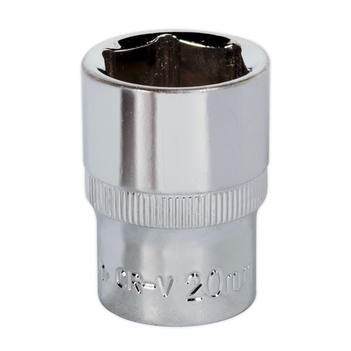 Sealey WallDrive Socket 20mm 1/2"Sq Drive Fully Polished SP1220 Sealey - Dynamic Drive