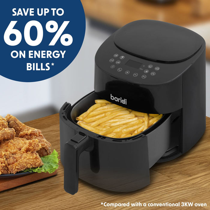 Baridi 3.5L Low Fat Air Fryer with Digital Rapid Air Oil Free Circulation Baridi  - Dynamic Drive