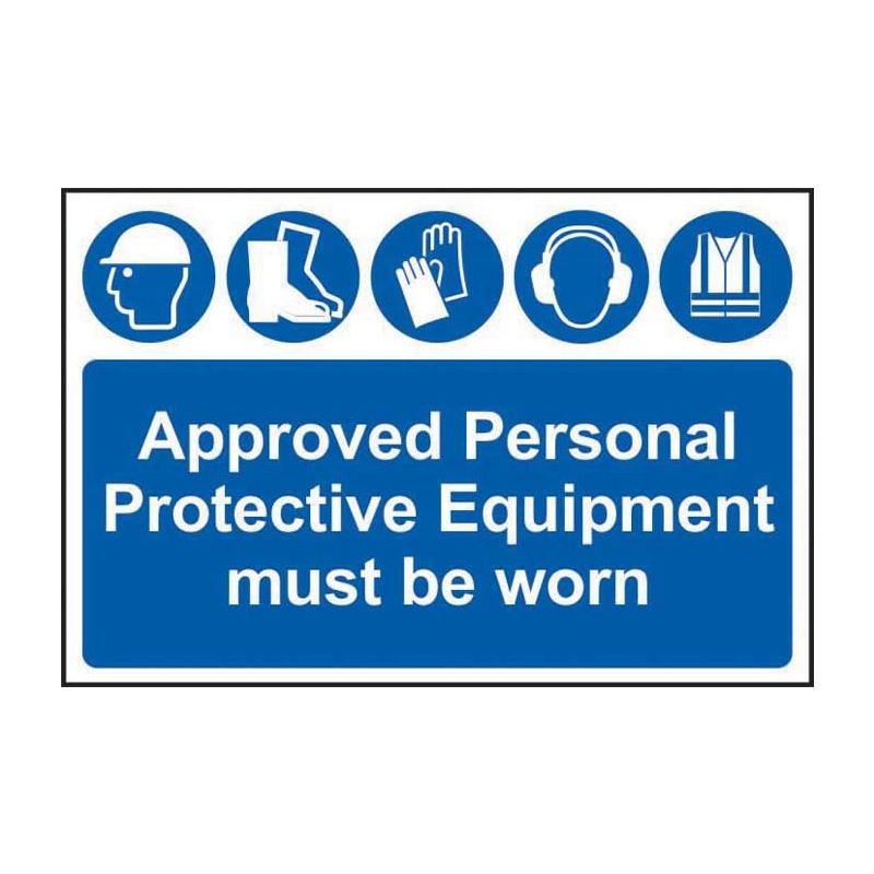Scan Approved PPE Must Be Worn - PVC Sign 600 x 400mm Scan - Dynamic Drive