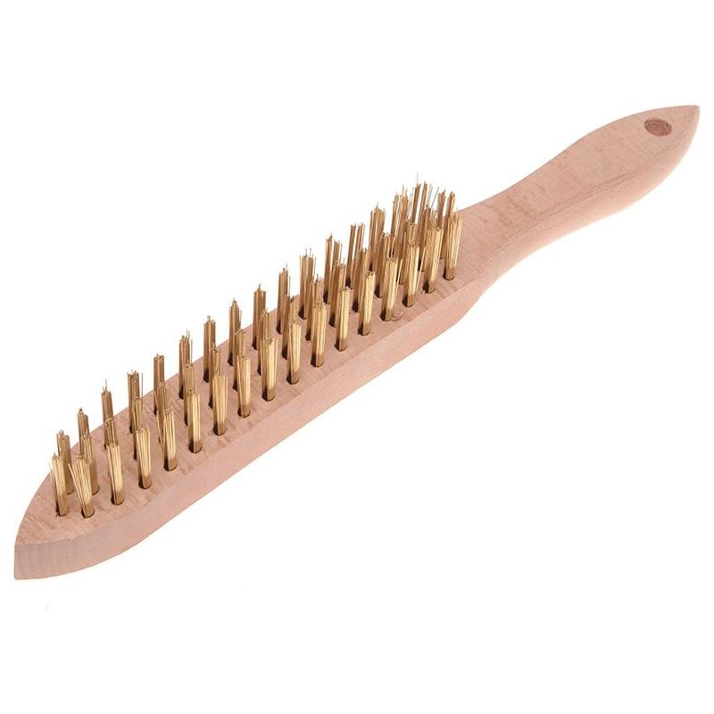 Faithfull 680/B3 Brass Wire Scratch Brush - 3 Row Faithfull - Dynamic Drive