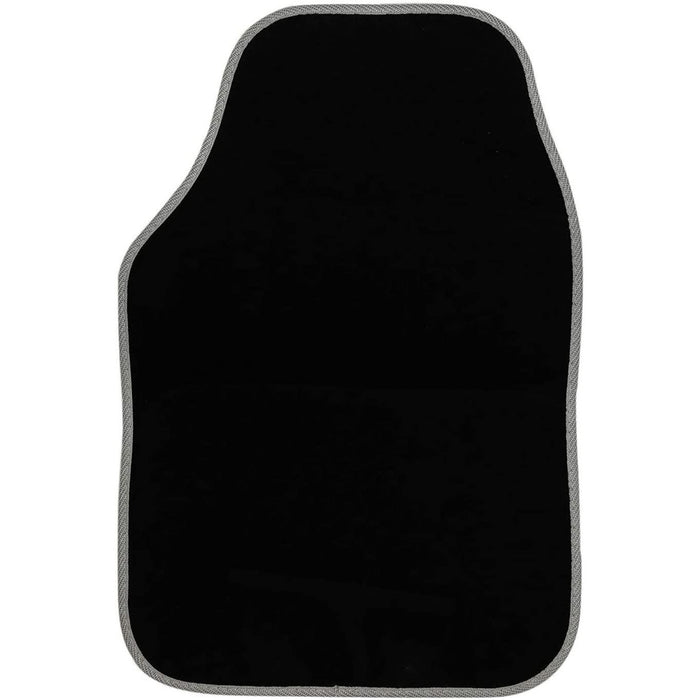 Streetwize Standard Universal Mat Set - Velour - Black/Silver Binding - 4 Piece Streetwize  - Dynamic Drive