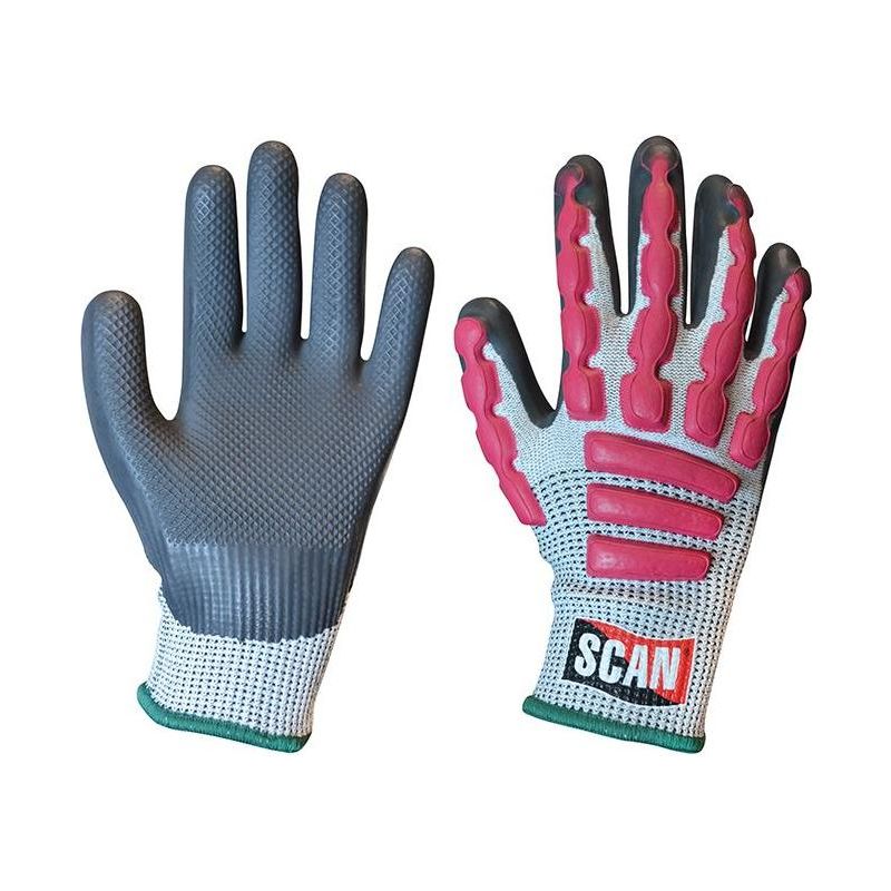 Scan Anti-Impact Latex Cut 5 Gloves - M (Size 8) Scan - Dynamic Drive