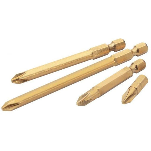 Draper No.1 1/4" Hex Cross Slot Titanium Nitride Coated Insert Bit 50mm Long x 5 Draper - Dynamic Drive