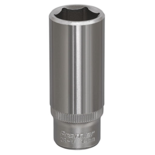 Sealey WallDrive Socket 14mm Deep 1/4"Sq Drive S1414D Sealey - Dynamic Drive