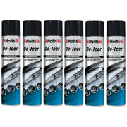 6 x Holts Car De-Icer Melts Windscreen Ice Frost Snow Aerosol Deicer 600ml Holts - Dynamic Drive