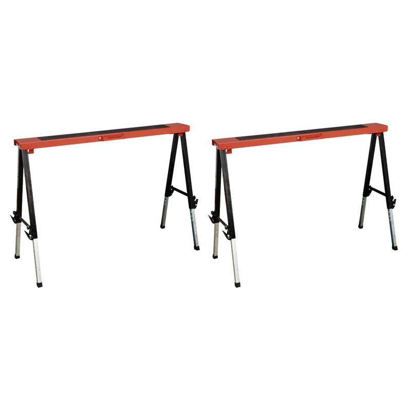 Sealey Fold Down Trestle with Adjustable Legs - Pair FTAL12 Sealey - Dynamic Drive