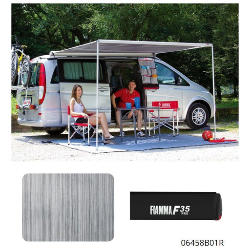 Fiamma F35 Pro 250 Awning Deep Black Case Royal Grey Fabric Campervan Caravan Fiamma - Dynamic Drive
