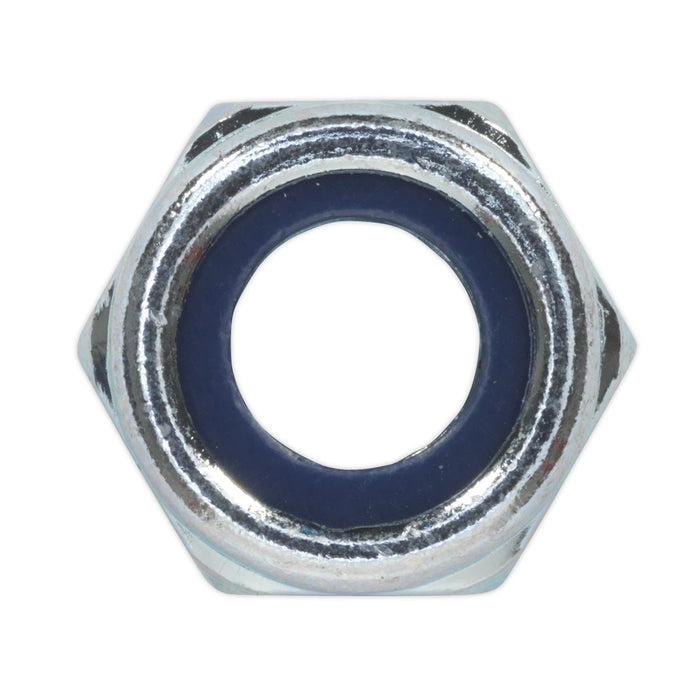 Sealey Nylon Locknut M10 Zinc Pack of 100 NLN10 Sealey - Dynamic Drive