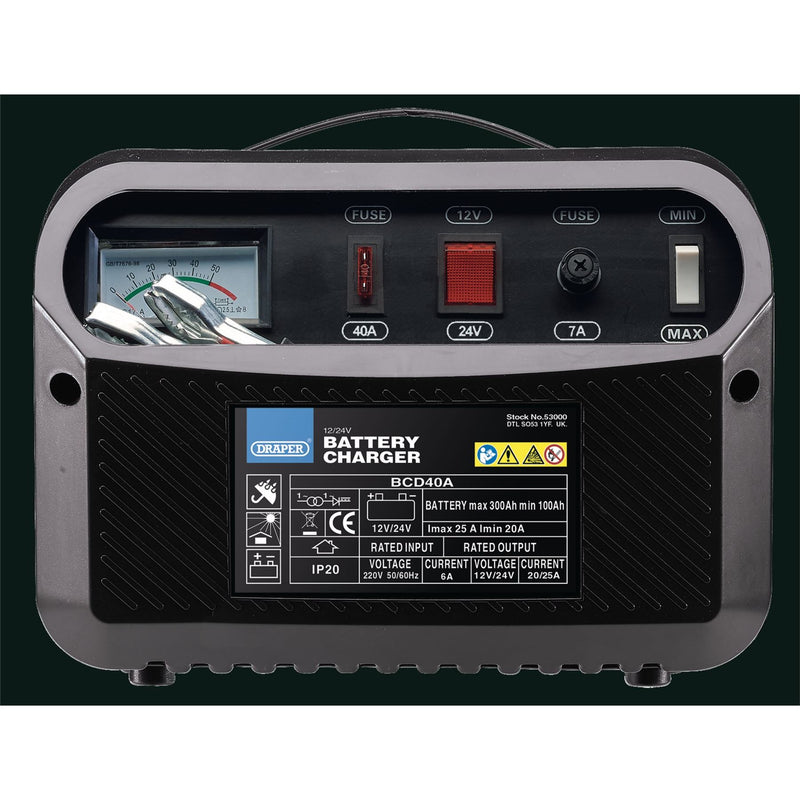 Draper 12/24V 20-25A Battery Charger 53000 Draper - Dynamic Drive